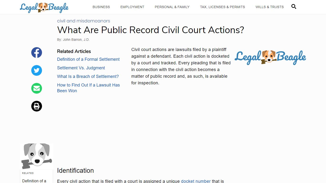 What Are Public Record Civil Court Actions? | Legal Beagle